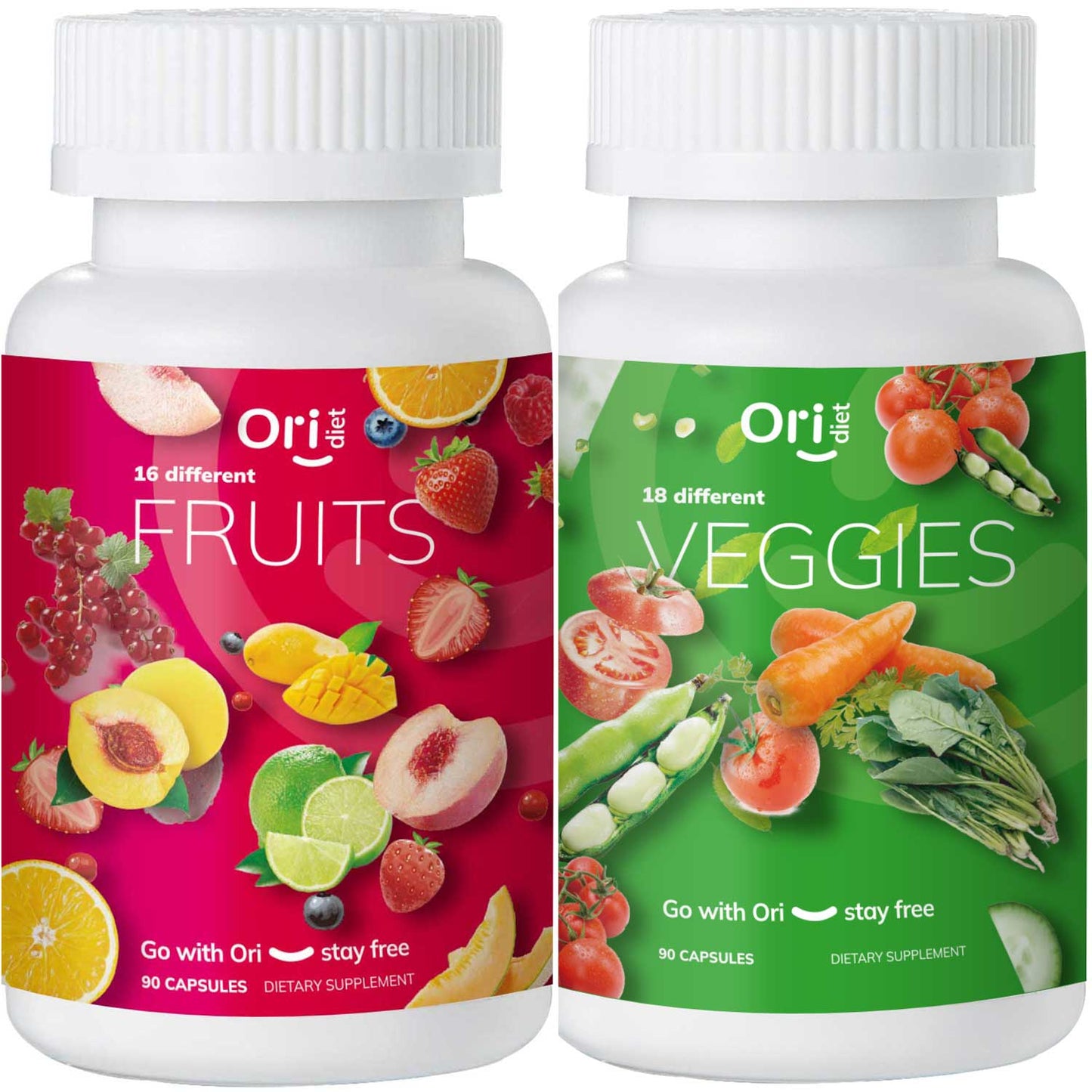 OriDiet 34 Whole Fruit & Veggie Supplement with Vitamins and Minerals, 2 Pack