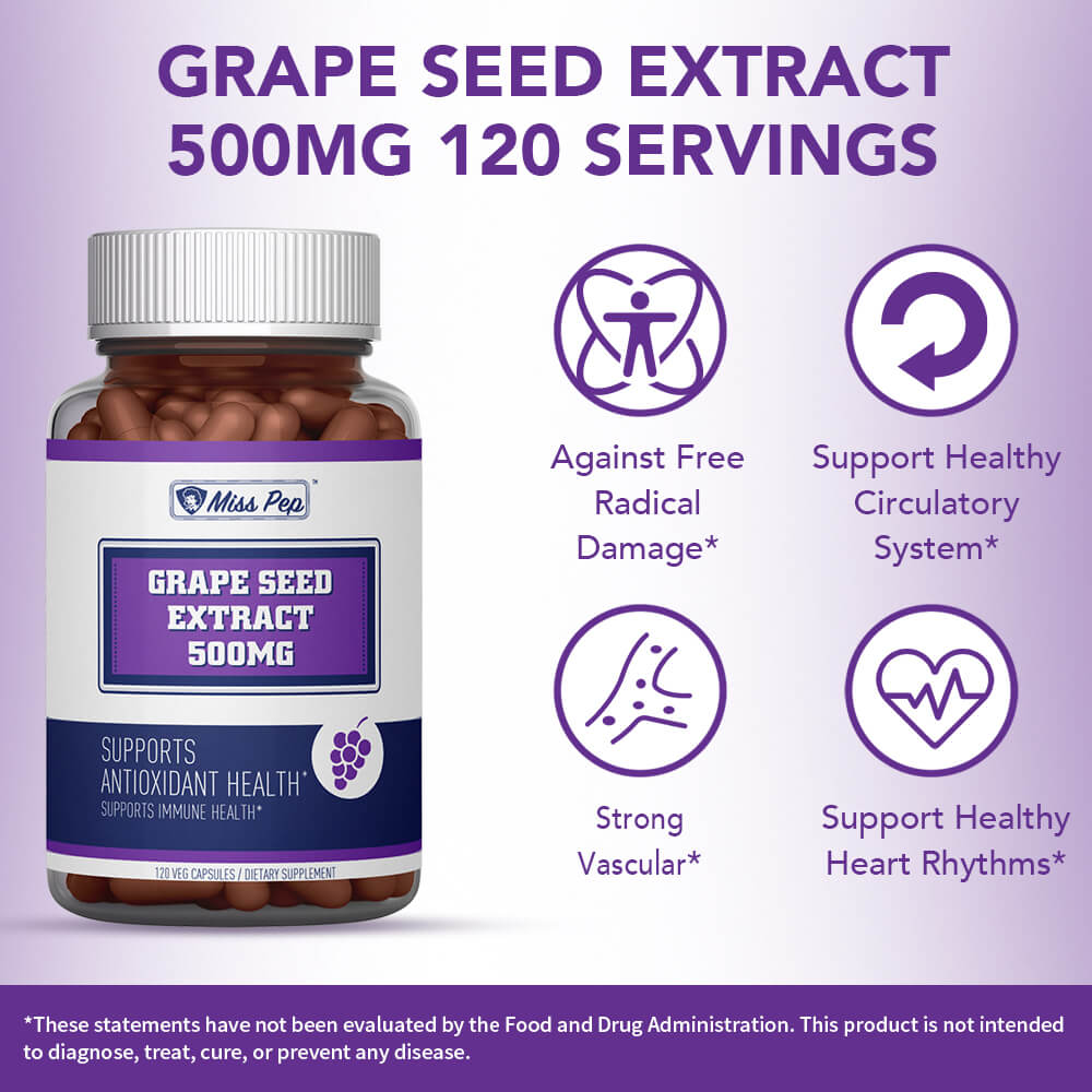 Misspep Grape Seed Extract Antioxidant Supplement 500mg