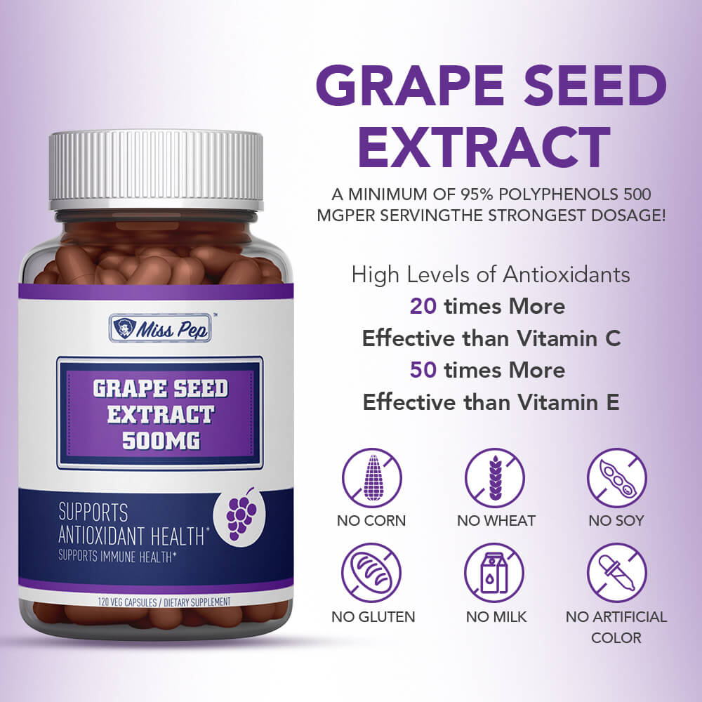 Misspep Grape Seed Extract Antioxidant Supplement 500mg