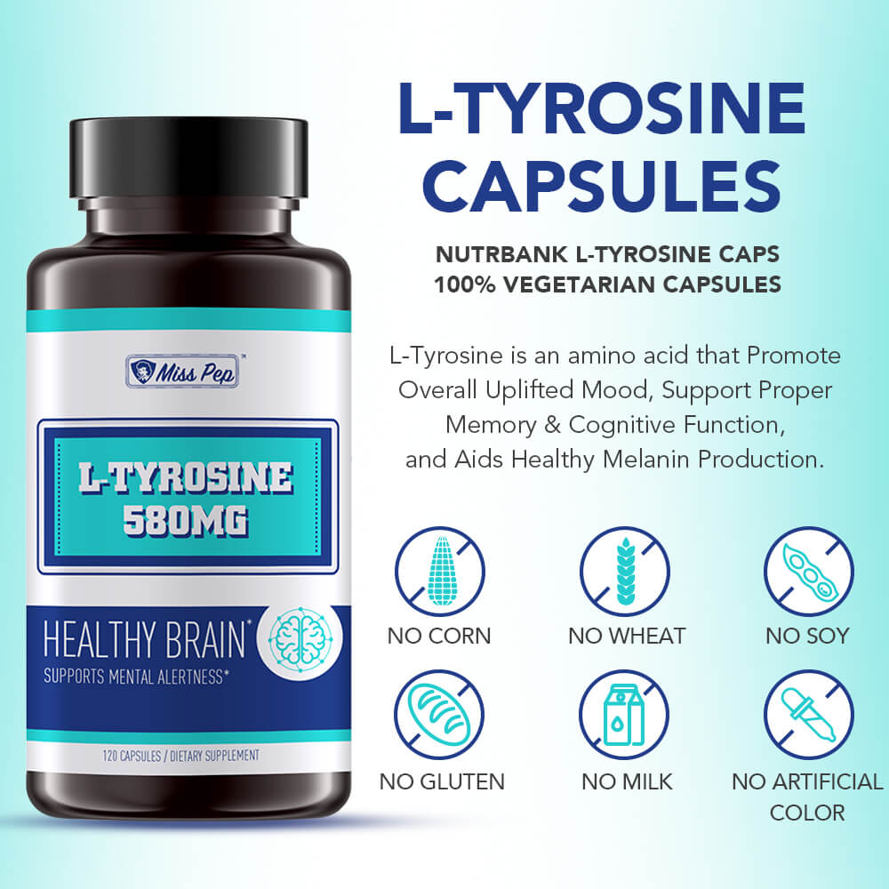 Misspep 580mg L-Tyrosine Veg Capsule