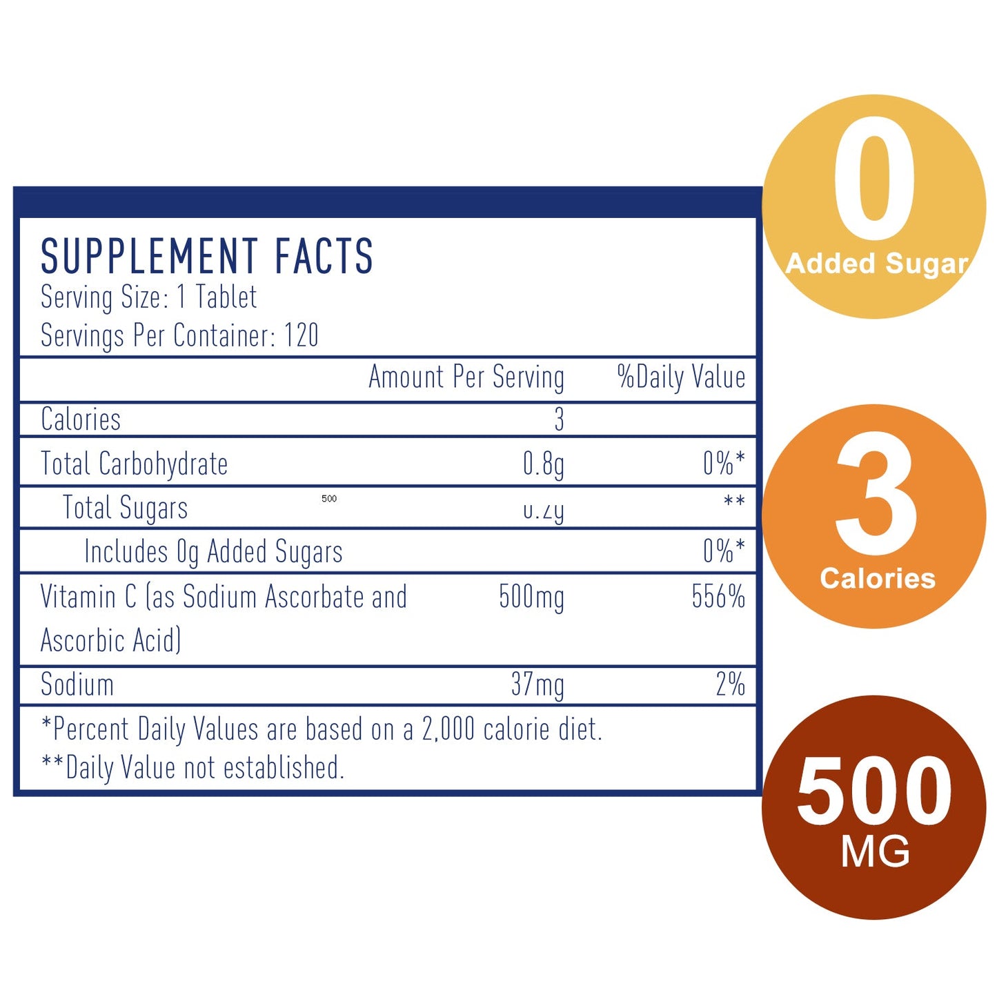 Misspep 120 Tablets Ascorbic Acid Vitamin C